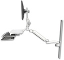 AccessMount™ Ultra 182 Arm with Paralink monitor mount mount on a 36" wall track slider, a work surface tray and slide-out keyboard tray, and an 11" arm