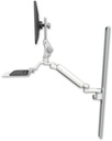 AccessMount™ Ultra 182 Arm with Paralink monitor mount mount on a 50" wall track slider, a 12" flat keyboard tray, and an 6" arm
