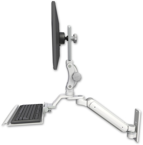 AccessMount™ Ultra 182 Arm with Paralink monitor mount wall mount and a 12" keyboard tray