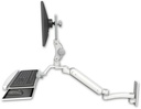 AccessMount™ Ultra 182 Arm with Paralink monitor mount wall mount, a wrist-rest keyboard tray, and an 11" arm