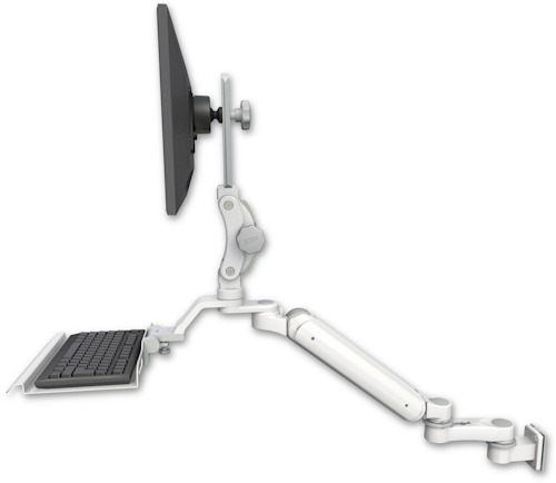 AccessMount™ Ultra 182 Arm with Paralink monitor mount 3.5" wall mount, a 12" keyboard tray, and an 6" arm