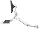 AccessMount™ Ultra 182 Arm with Paralink monitor mount 3.5" wall mount, a 12" flat keyboard tray, and an 11" arm