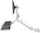 AccessMount™ Ultra 182 Arm with Paralink monitor mount 3.5" wall mount, a wrist-rest keyboard tray, and an 6" arm