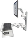 AccessMount™ Ultra 500 LCD mount on a 19" wall track with separate arms and a paralink keyboard tray w/ wrist rest bend