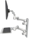 AccessMount™ Ultra 500 LCD mount on a 19" wall track with separate arms, a 12" keyboard tray, and two 20" double-arms