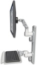AccessMount™ Ultra 500 LCD mount on a 19" wall track with separate arms and a 12" keyboard tray