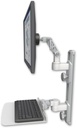 AccessMount™ Ultra 500 LCD mount on a 19" wall track with separate arms and a 12" flat keyboard tray