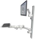 AccessMount™ Ultra 500 LCD mount on a 36" wall track with separate arms, a 12" paralink keyboard tray, and a 20" double-arm