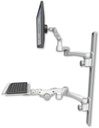 AccessMount™ Ultra 500 LCD mount on a 36" wall track with separate arms, a 12" paralink keyboard tray, and two 20" double-arms