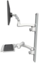 AccessMount™ Ultra 500 LCD mount on a 36" wall track with separate arms, a 12" keyboard tray, and an 11" arm and 20" double-arm