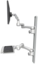 AccessMount™ Ultra 500 LCD mount on a 36" wall track with separate arms, a 12" keyboard tray, and two 20" double-arms