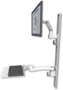 AccessMount™ Ultra 500 LCD mount on a 36" wall track with separate arms, a 12" flat keyboard tray, and an 11" arm