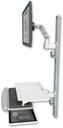 AccessMount™ Ultra 500 LCD mount on a 36" wall track with separate arms and a work surface tray and slide-out keyboard tray