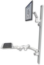 AccessMount™ Ultra 500 LCD mount on a 50" wall track with separate arms, a 12" paralink keyboard tray, and a 20" double-arm