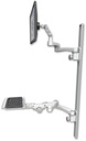 AccessMount™ Ultra 500 LCD mount on a 50" wall track with separate arms, a 12" paralink keyboard tray, and two 20" double-arms