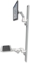 AccessMount™ Ultra 500 LCD mount on a 50" wall track with separate arms and a 12" paralink keyboard tray