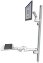 AccessMount™ Ultra 500 LCD mount on a 50" wall track with separate arms, a 12" flat paralink keyboard tray, and an 11" arm
