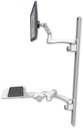 AccessMount™ Ultra 500 LCD mount on a 50" wall track with separate arms, a 12" flat paralink keyboard tray, and an 11" arm and 20" double-arm