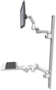 AccessMount™ Ultra 500 LCD mount on a 50" wall track with separate arms, a 12" flat paralink keyboard tray, and two 20" double-arms