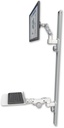 AccessMount™ Ultra 500 LCD mount on a 50" wall track with separate arms and a 12" flat paralink keyboard tray