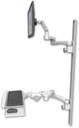 AccessMount™ Ultra 500 LCD mount on a 50" wall track with separate arms, a paralink keyboard tray w/ wrist rest bend, and two 20" double-arms