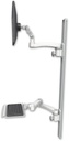 AccessMount™ Ultra 500 LCD mount on a 50" wall track with separate arms, a 12" keyboard tray, and an 11" arm and 20" double-arm