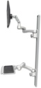 AccessMount™ Ultra 500 LCD mount on a 50" wall track with separate arms, a 12" keyboard tray, and two 20" double-arms