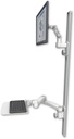 AccessMount™ Ultra 500 LCD mount on a 50" wall track with separate arms, a 12" flat keyboard tray, and a 20" double-arm