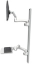 AccessMount™ Ultra 500 LCD mount on a 50" wall track with separate arms, a 12" flat keyboard tray, and an 11" arm and 20" double-arm