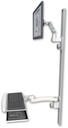 AccessMount™ Ultra 500 LCD mount on a 50" wall track with separate arms, a wrist-rest keyboard tray, and an 11" arm