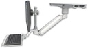 AccessMount™ Inverted Ultra 182 Arm with short EV710 monitor mount mount on a ProSlide 28" track slider, a 1" riser, and a 12" keyboard tray
