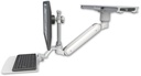 AccessMount™ Inverted Ultra 182 Arm with short EV710 monitor mount mount on a ProSlide 28" track slider, a 1" riser, and a 12" flat keyboard tray
