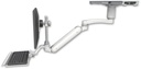 AccessMount™ Inverted Ultra 182 Arm with short EV710 monitor mount mount on a ProSlide 28" track slider, a 3" riser, a 12" keyboard tray, and an 11" arm