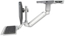 AccessMount™ Inverted Ultra 182 Arm with short EV710 monitor mount mount on a ProSlide 28" track slider, a 3" riser, and a 12" keyboard tray