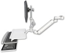 AccessMount™ Inverted Ultra 182 Arm with Paralink monitor mount mount for a 1.5" pole and a work surface tray and slide-out keyboard tray