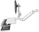 AccessMount™ Inverted Ultra 182 Arm with Paralink monitor mount mount for a 1.75" pole and a work surface tray and slide-out keyboard tray