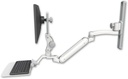 AccessMount™ Inverted Ultra 182 Arm with Paralink monitor mount mount on a 19" wall track slider, a 12" flat keyboard tray, and an 11" arm