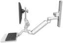 AccessMount™ Inverted Ultra 182 Arm with Paralink monitor mount mount on a 19" wall track slider, a 12" flat keyboard tray, and an 6" arm