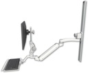 AccessMount™ Inverted Ultra 182 Arm with Paralink monitor mount mount on a 36" wall track slider, a 12" keyboard tray, and an 11" arm