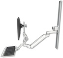 AccessMount™ Inverted Ultra 182 Arm with Paralink monitor mount mount on a 36" wall track slider, a 12" keyboard tray, and an 6" arm