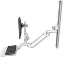 AccessMount™ Inverted Ultra 182 Arm with Paralink monitor mount mount on a 36" wall track slider, a 12" flat keyboard tray, and an 6" arm
