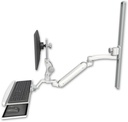 AccessMount™ Inverted Ultra 182 Arm with Paralink monitor mount mount on a 36" wall track slider, a wrist-rest keyboard tray, and an 11" arm