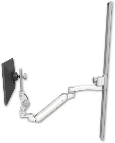 AccessMount™ Inverted Ultra 182 Arm with Paralink monitor mount mount on a 50" wall track slider and an 11" arm