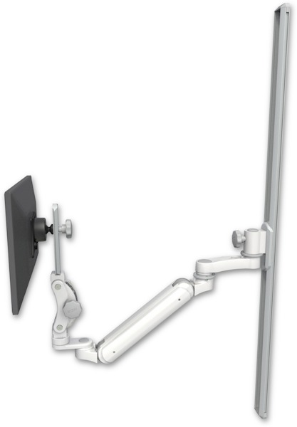 AccessMount™ Inverted Ultra 182 Arm with Paralink monitor mount mount on a 50" wall track slider and an 6" arm
