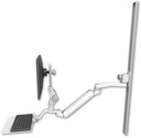 AccessMount™ Inverted Ultra 182 Arm with Paralink monitor mount mount on a 50" wall track slider, a 12" flat keyboard tray, and an 11" arm
