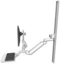 AccessMount™ Inverted Ultra 182 Arm with Paralink monitor mount mount on a 50" wall track slider, a 12" flat keyboard tray, and an 6" arm