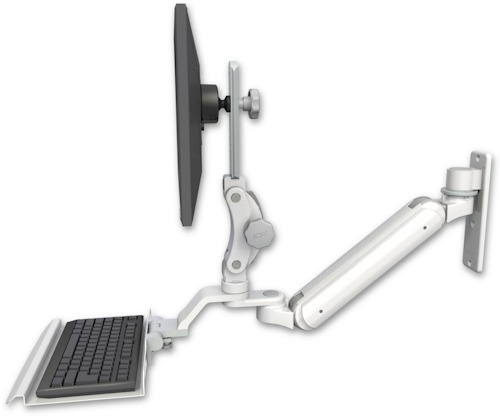 AccessMount™ Inverted Ultra 182 Arm with Paralink monitor mount wall mount and a 12" keyboard tray