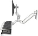 AccessMount™ Inverted Ultra 182 Arm with Paralink monitor mount wall mount and a wrist-rest keyboard tray