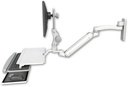 AccessMount™ Inverted Ultra 182 Arm with Paralink monitor mount wall mount, a work surface tray and slide-out keyboard tray, and an 11" arm