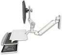 AccessMount™ Inverted Ultra 182 Arm with Paralink monitor mount wall mount and a work surface tray and slide-out keyboard tray